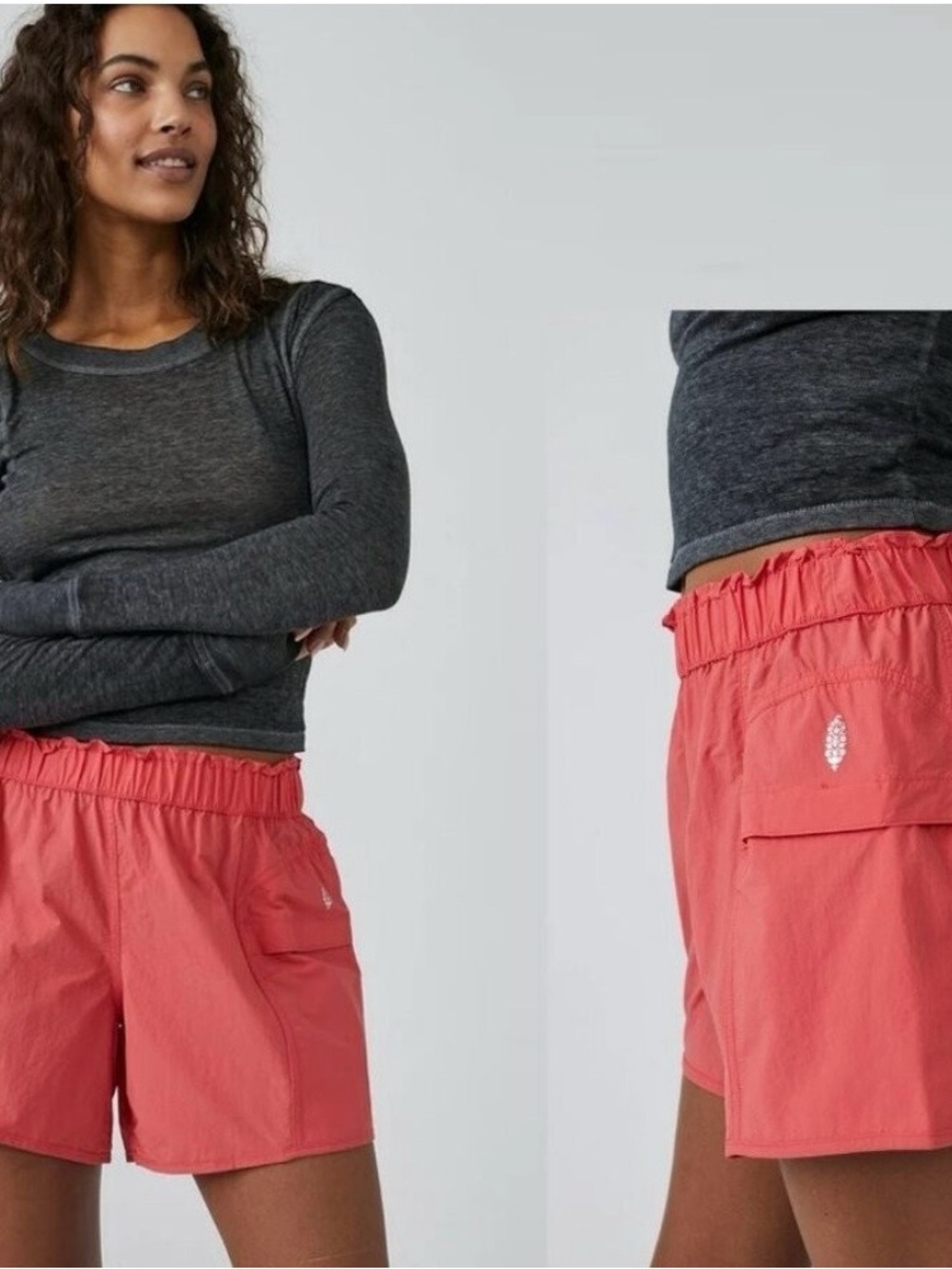 Free People Movement "In The Wild" shorts in a vibrant coral or pink Small
